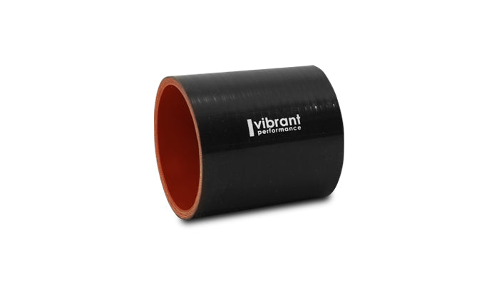 Vibrant 2-3/8in I.D. x 3in Long Gloss Black Silicone Hose Coupling - 19815