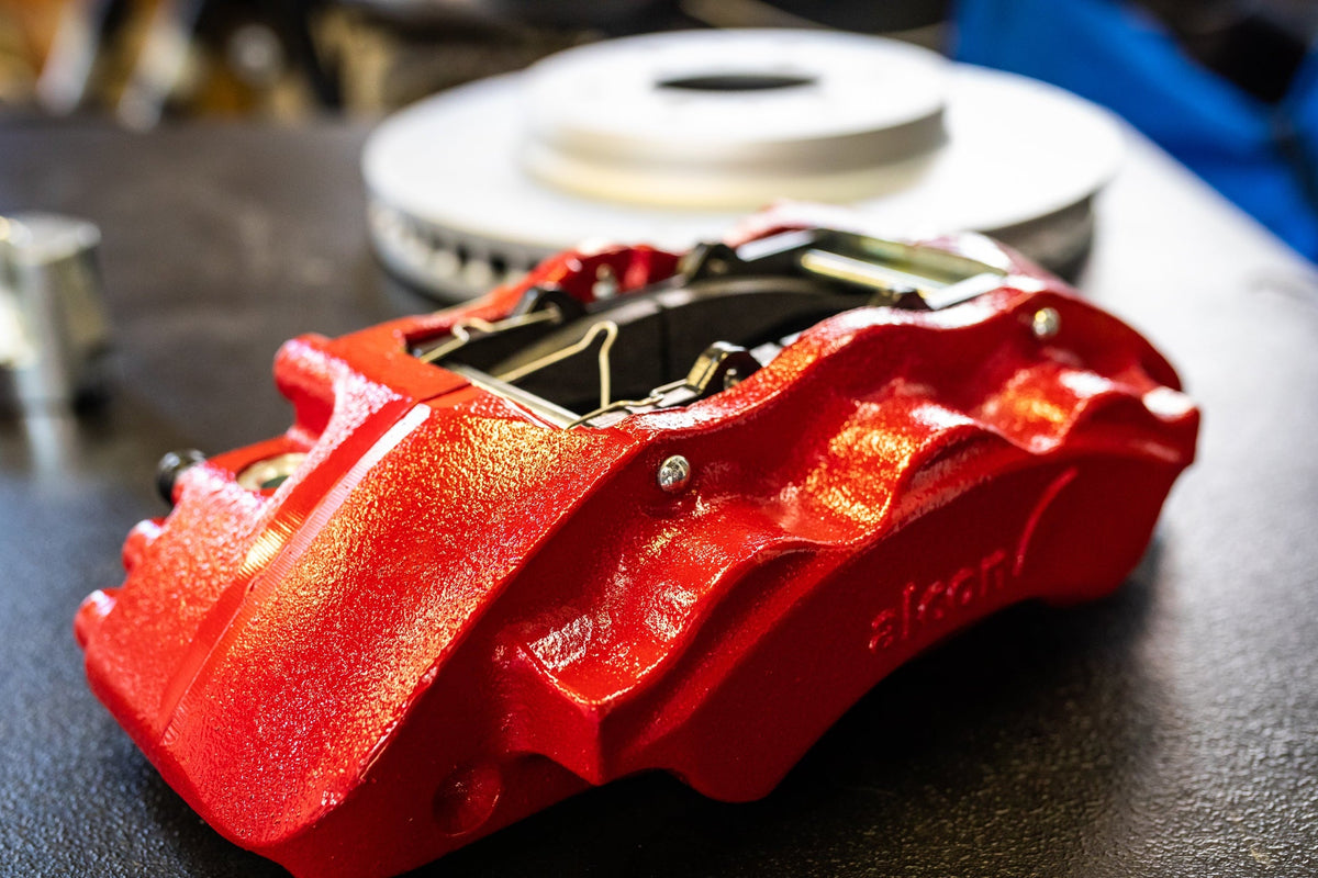 Alcon 2021+ RAM TRX 376x42mm 1-Piece Rotors 6-Piston Calipers Front Brake Upgrade Kit - Red - BKF1559AX95