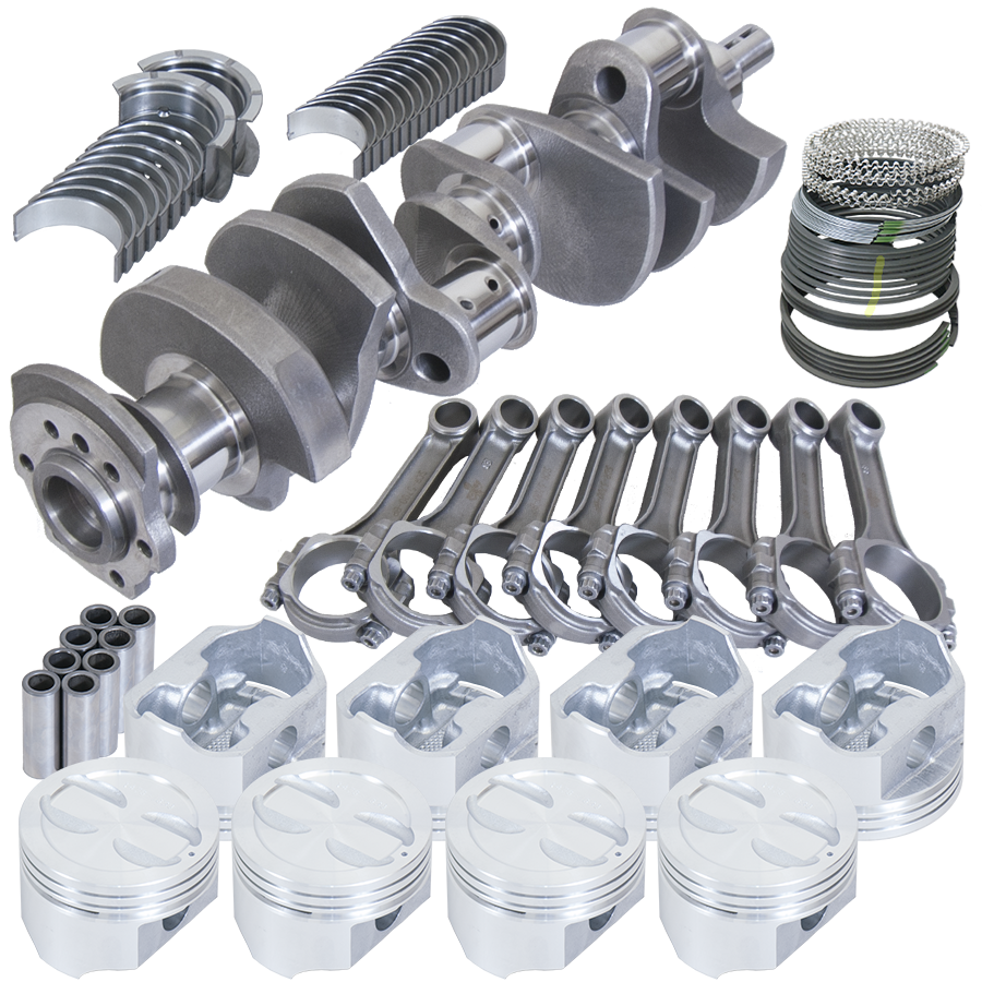 Eagle Chevy 350 3.480in Crank 5.700in I-Beam Rods -10cc Inv Dome 4.000in Pistons Balanced Assembly - B15403E000 - front view
