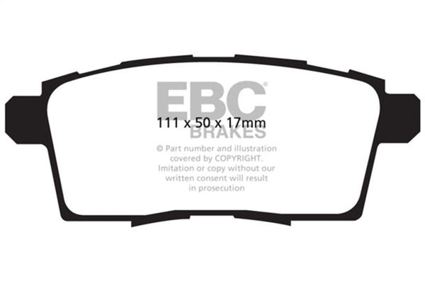 EBC 06-08 Ford Edge 3.5 2WD Ultimax2 Rear Brake Pads - UD1259 for 2007-2016 Mazda CX 9 - front view