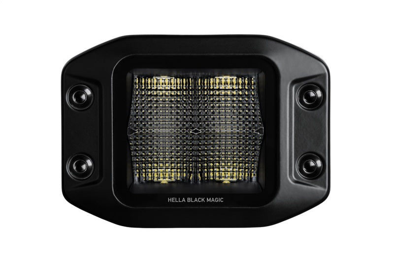 Hella Universal Black Magic 3.2in L.E.D. Cube Kit - Flood Beam (Flush Mount) - 358176831
