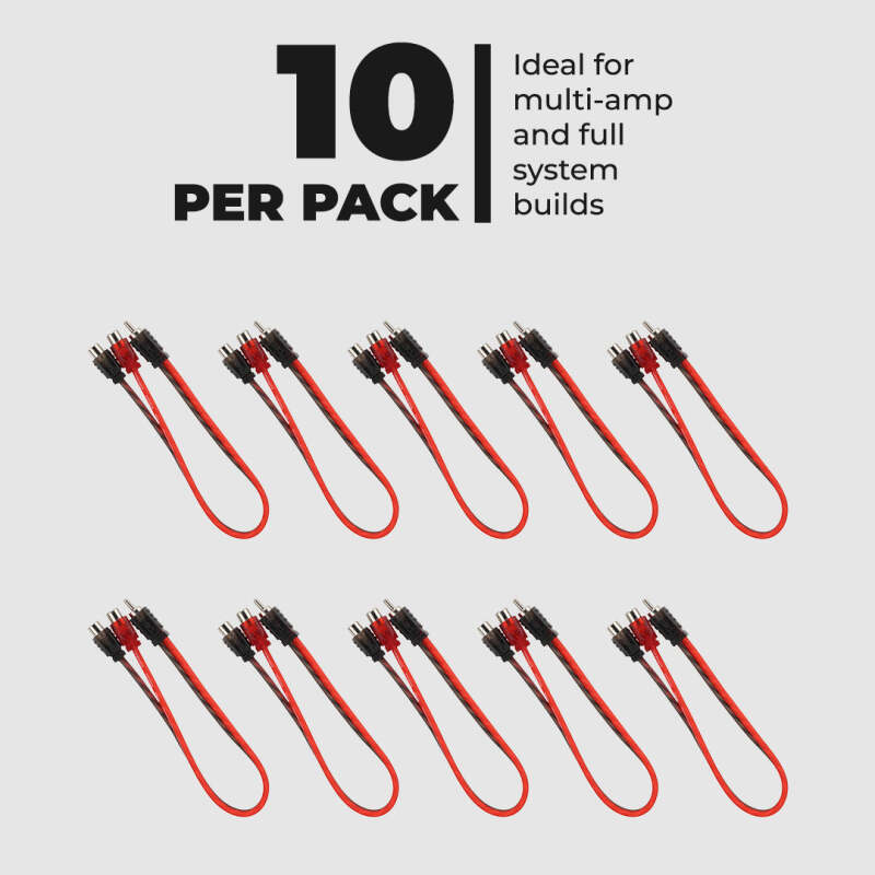 DS18 Level 1 RCA Y Connector 1 Male to 2 Female 10 x Pack - RCA-1M2F.10PK - detail view