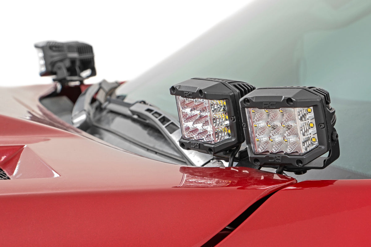 LED Light Kit | Ditch Mount | Dual 2&quot; Black Pairs | White DRL | Toyota Tundra (14-21)