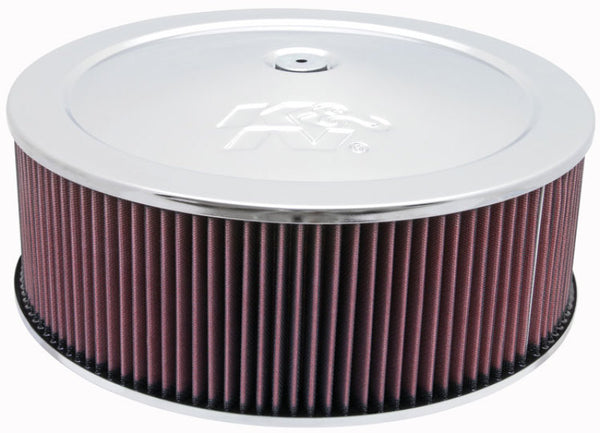 K&N Round Air Filter Assembly 5.25in ID / 5in Height / 5.125in Neck Flange / 1 1/4in Drop Base - 60-1300 by K&N Engineering -