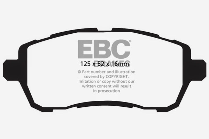 EBC 10+ Ford Fiesta 1.6 (FOR NON-ST/NON-TURBO) Greenstuff Front Brake Pads - DP22002