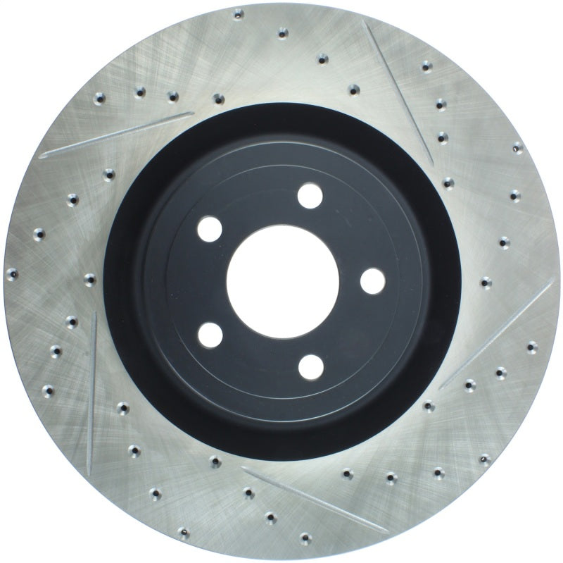 StopTech Slotted &amp; Drilled Sport Brake Rotor - 2015 Ford Mustang GT - Front Left - 127.61116L