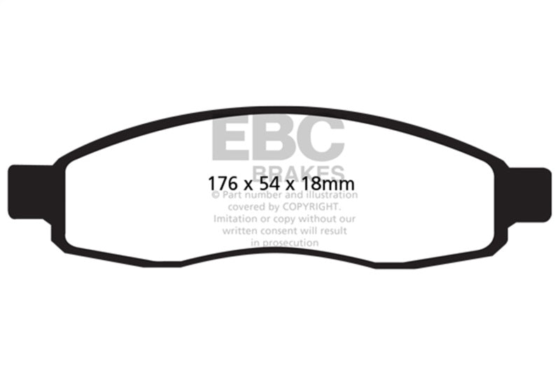 EBC 04-05 Infiniti QX56 5.6 Greenstuff Front Brake Pads - DP61698 for 2004-2005 INFINITI QX56 - front view
