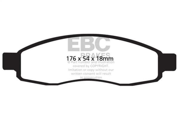 EBC 04-05 Infiniti QX56 5.6 Greenstuff Front Brake Pads - DP61698 for 2004-2005 INFINITI QX56 - front view