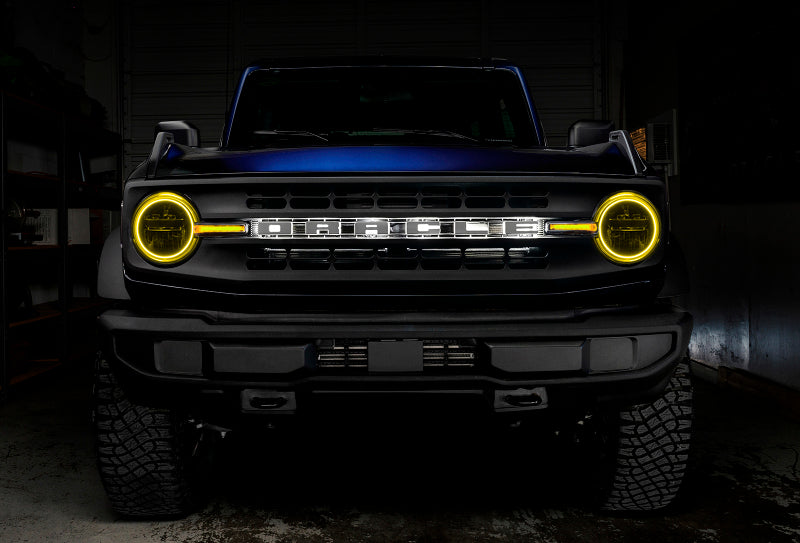 Oracle 21-22 Ford Bronco Headlight Halo Kit w/DRL Bar - Base Headlights -w/No Cntrl SEE WARRANTY - 1471-334