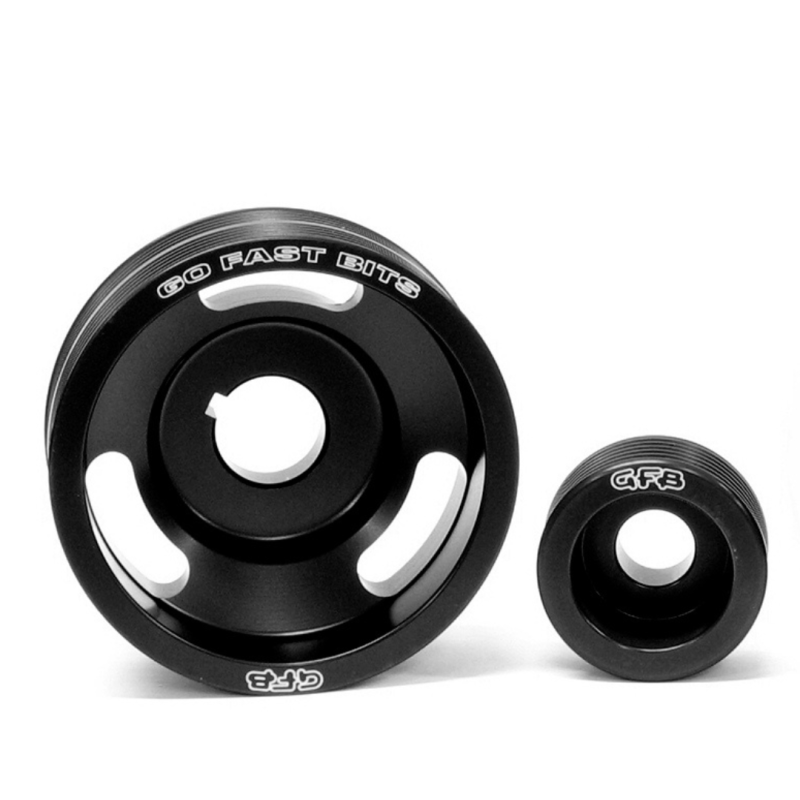 GFB 99-00 Subaru WRX/Forrester GT Light-Weight Engine Pulley Kit - 2002 for 1998-2002 Subaru Impreza - installed view
