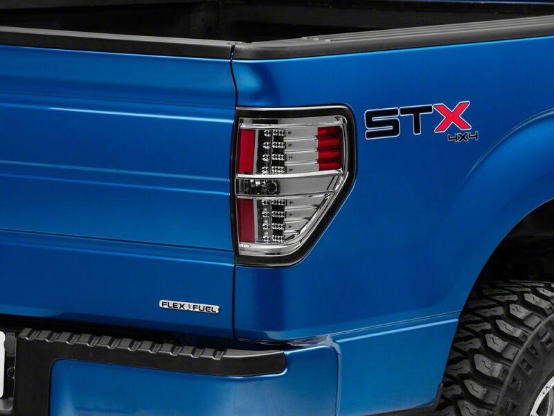 Raxiom 09-14 Ford F-150 Styleside LED Tail Lights- Black Housing- Smoked Lens - T542880 - front view