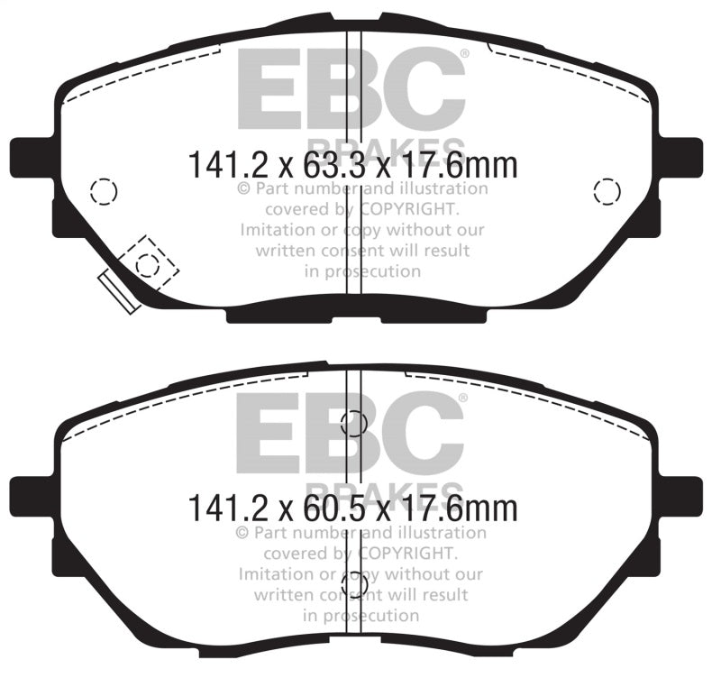 EBC 17+ Toyota C-HR 2.0L Ultimax Front Brake Pads - UD2065
