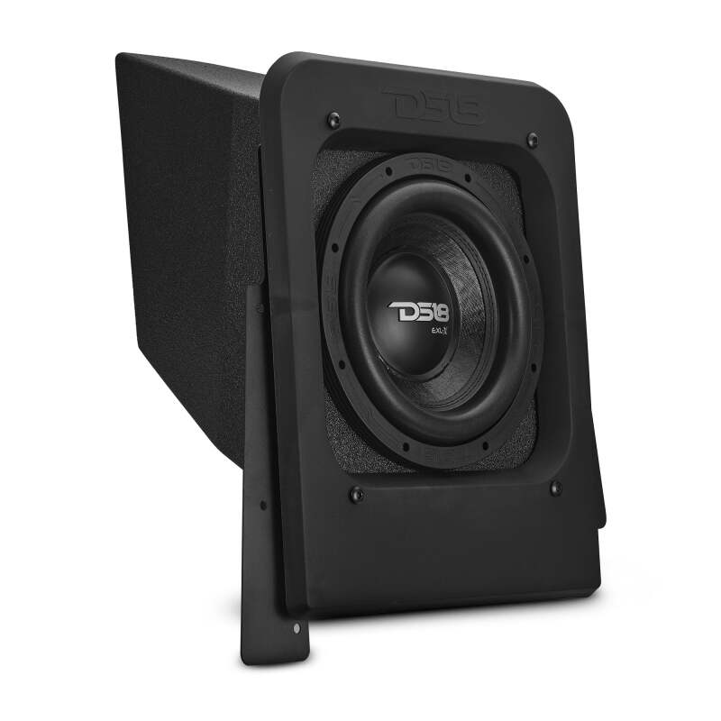 DS18 2015+ Polaris Slingshot Rear Subwoofer and Enclosure w/ EXL-X10.4D Subwoofer- Black Finish - SLG-RSUB10XLLD - front view