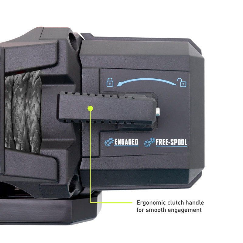 Borne Off-Road 12K Winch - Grey Synthetic Rope - BNWN-12-SGR