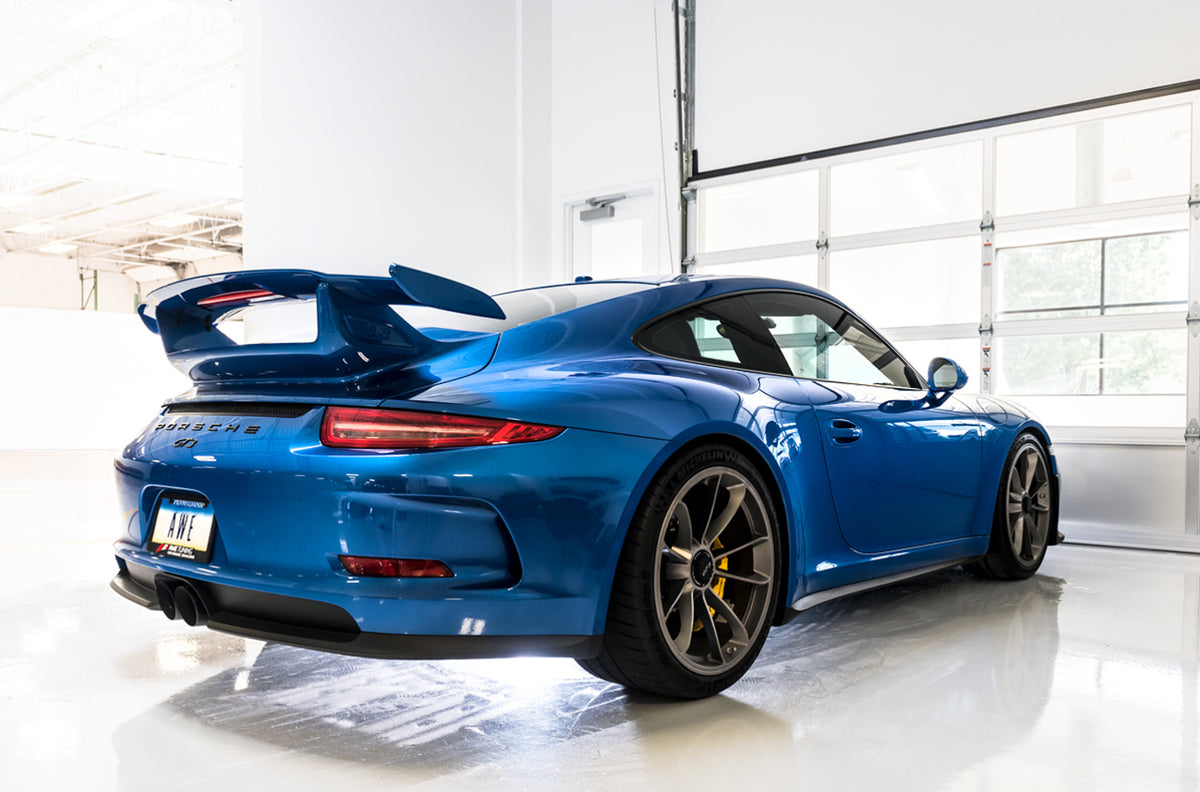 AWE Tuning Porsche 991 GT3 / RS Center Muffler Delete - Diamond Black Tips - 3010-33044