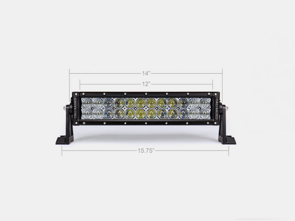 Cali Raised 14 Dual Row 5D Optic Osram Led Bar - Spot - CR2302 - front view