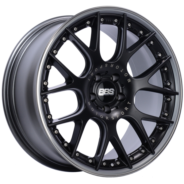 BBS CH-RII 20x9 5x112 ET30 Satin Black Center Platinum Lip SS Rim Prot Wheel -82mm PFS/Clip Req - CH652BPPO by BBS