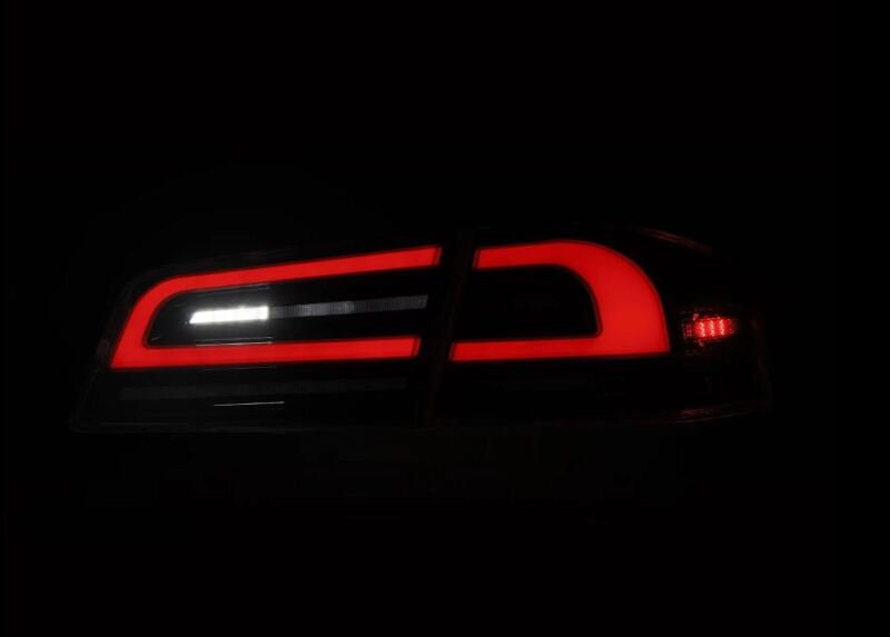 AlphaRex 12-21 Tesla Model S LUXX-Series LED Tail Lights - Black/Red - 601130