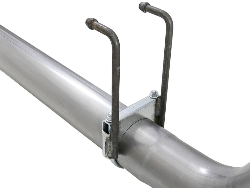 aFe Rebel XD 4in SS Down-Pipe Back Exhaust w/Dual Polished Tips 17-18 Ford Diesel Trucks V8-6.7L(td) - 49-43102-P