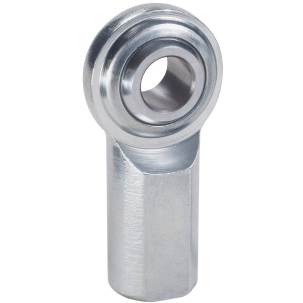 QA1 C Series 2-Pc Rod End - Female/Left Hand - .25in Bore x 1/4-28 - Carbon Steel w/PTFE - CFL4T by QA1 - front view