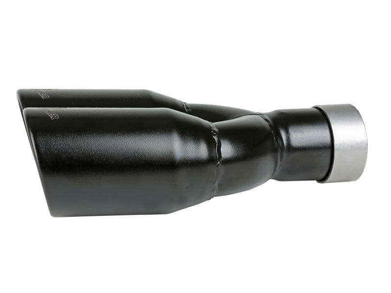 MACH Force-Xp 409 Stainless Steel Clamp-on Exhaust Tip 2.5in Inlet 3.5in Outlet - Black - 49T25374-B12