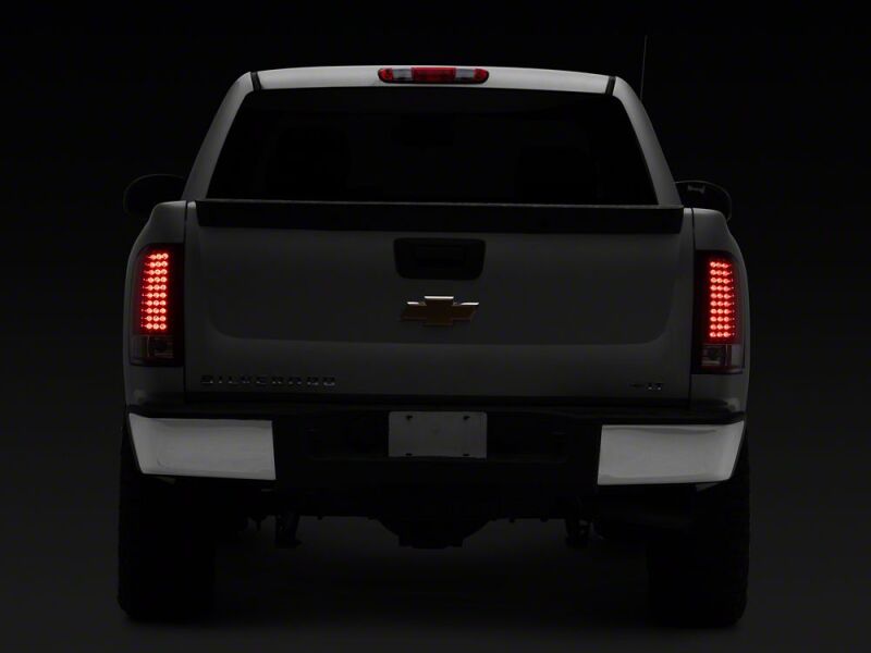 Raxiom 07-13 Chevrolet Silverado 1500 LED Tail Lights- Chrome Housing- Red/Clear Lens - S112738 - close-up view