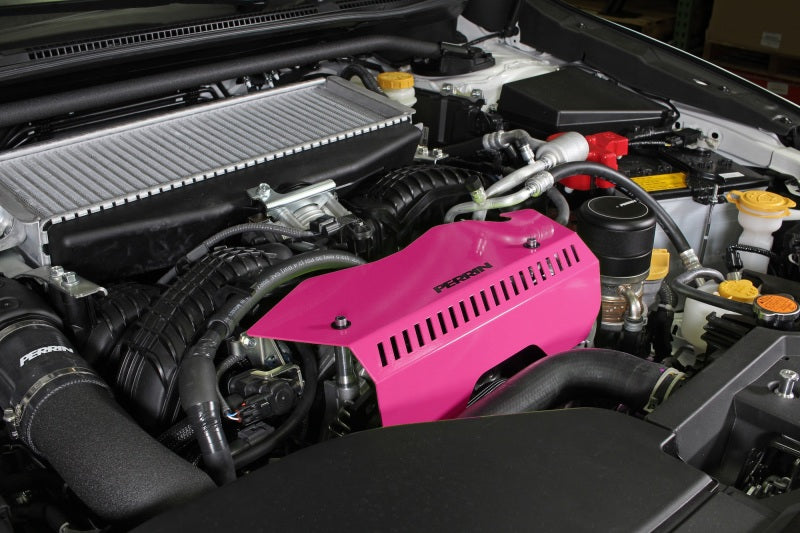 Perrin 2022+ Subaru WRX Pulley Cover - Hyper Pink - PSP-ENG-153HP