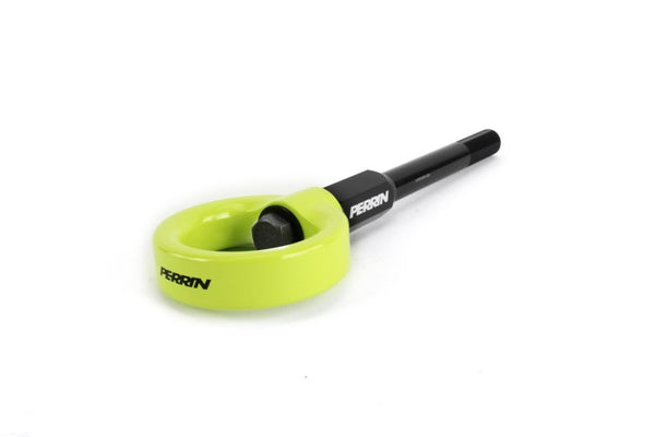 Perrin 02-07 Subaru WRX/STI Tow Hook Kit (Front) - Neon Yellow - PSP-BDY-230NY for 2015-2021 Subaru WRX STI - front view