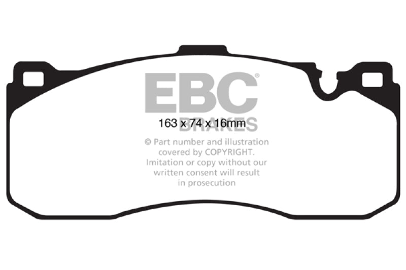 EBC 08-10 BMW 135 3.0 Twin Turbo Yellowstuff Front Brake Pads - DP41995R for 2008-2013 BMW 1 Series - front view