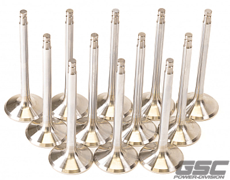 GSC P-D Nissan VR38DETT 33.15mm Head +1mm OS 91.95mm Long 6.6mm Stem Exhaust Valve - Set of 12 - 2057-12