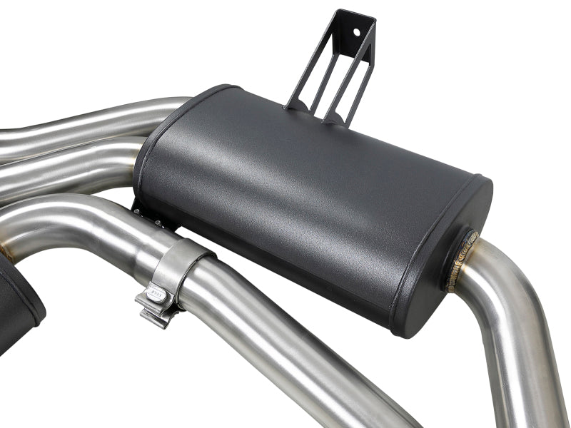 aFe MACH ForceXP 2.5 IN 304 Stainless Steel Cat-Back Exhaust System w/ Black Tips 01-06 BMW M3 (E46) - 49-36344-B