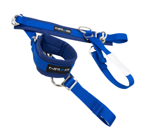 NRG SFI 3.3 Arm Restraints One Pair - Blue - SBH-AR01BL - front view