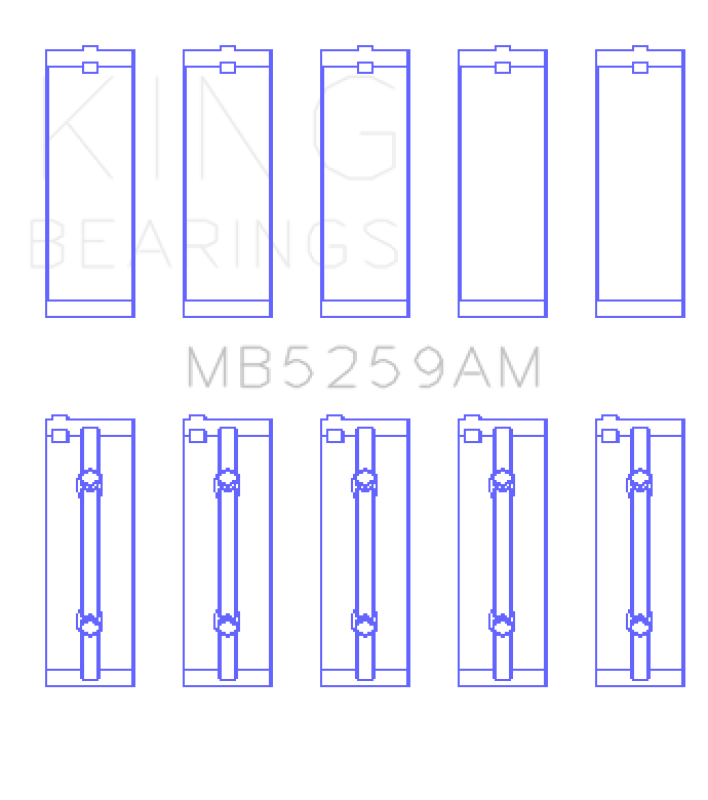 King Engine Bearings Honda B18A1 (Size +0.75mm) Main Bearing Set - MB5259AM0.75