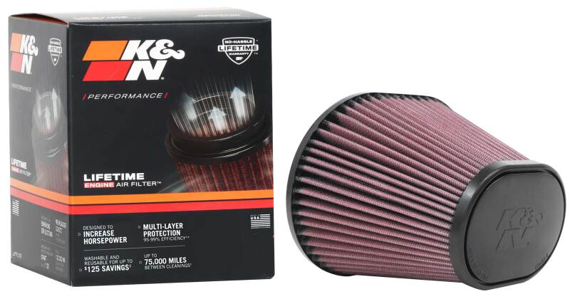 K&amp;N Universal Air Filter 100mm Flange / 174mmX 134mm Base / 114mmX 82mm Top / 127mm Height - RU-70031