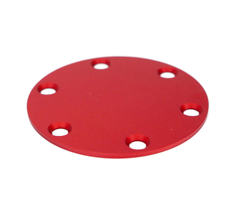 NRG Horn Delete Plate Laser Logo - Red - STR-250RD - close-up view