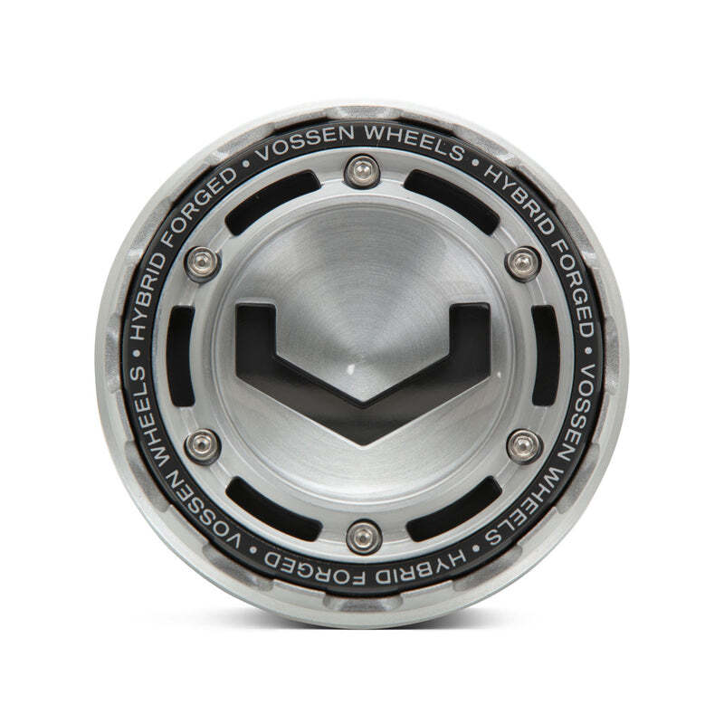 Vossen Billet Modular Cap - Large - Brushed w/ Grey Insert - CAP-MBC-LG-MS