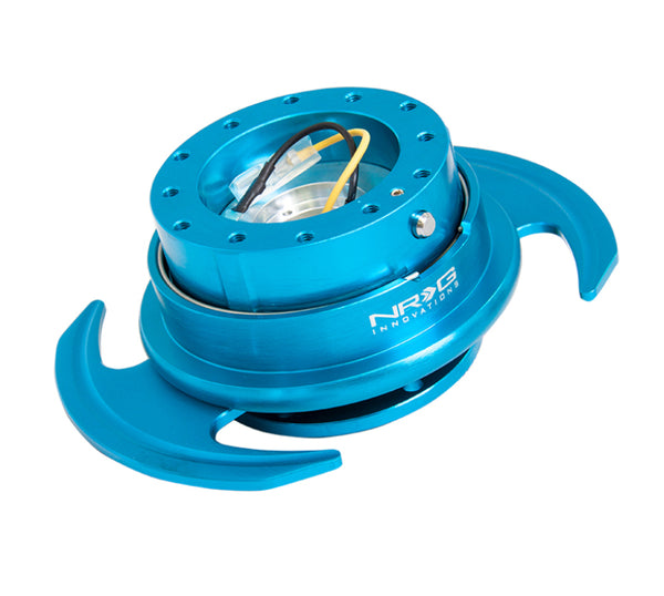 NRG Quick Release Kit Gen 3.0 - New Blue Body / New Blue Ring w/Handles - SRK-650NB - front view