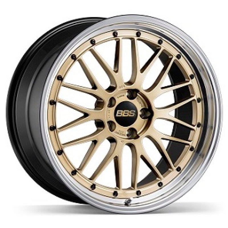 BBS LM 20x9 5x130 ET42 CB71.6 Gold Wheel w/ Diamond Cut Machined Lip - LM471GPK-BKBD by BBS