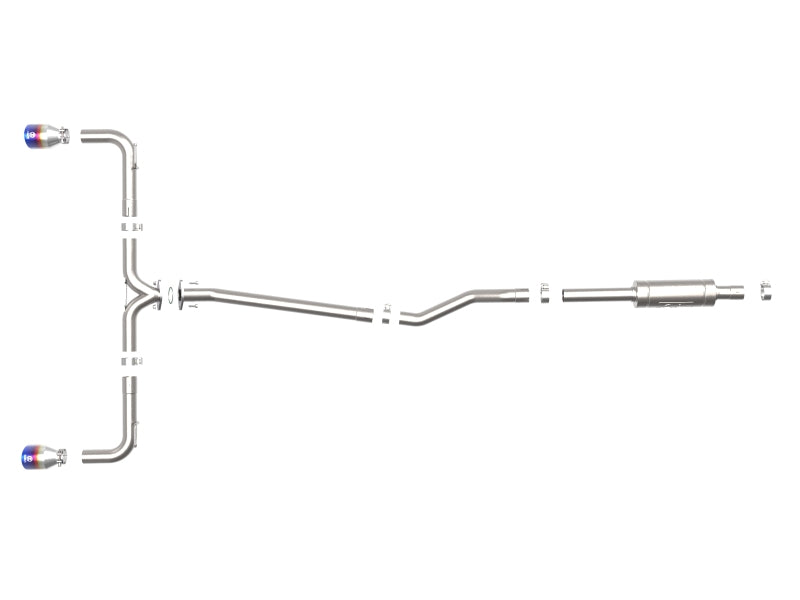aFe Takeda 2-1/2in 304 SS Cat-Back Exhaust w/ Blue Flame Tips 14-18 Mazda 3 L4 2.0L/2.5L - 49-37015-L
