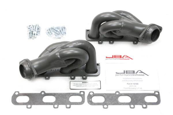 JBA 11-17 Ford Mustang 3.7L V6 1-5/8in Primary Ti Ctd Cat4Ward Header - 1618SJT for 2011-2017 Ford Mustang - front view