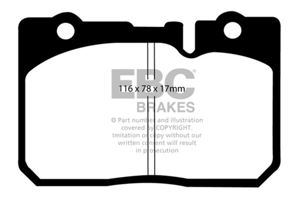 EBC 95-00 Lexus LS400 4.0 Ultimax2 Front Brake Pads - UD665 for 1995-2000 Lexus LS - front view