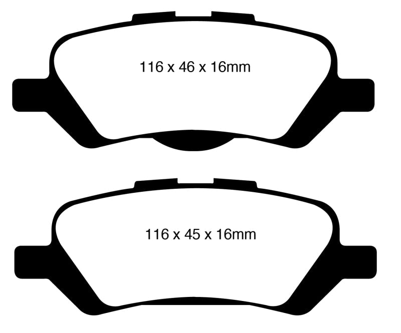 EBC 08+ Toyota Venza 2.7 Ultimax2 Front Brake Pads - UD1401 for 2009-2015 Toyota Venza - front view