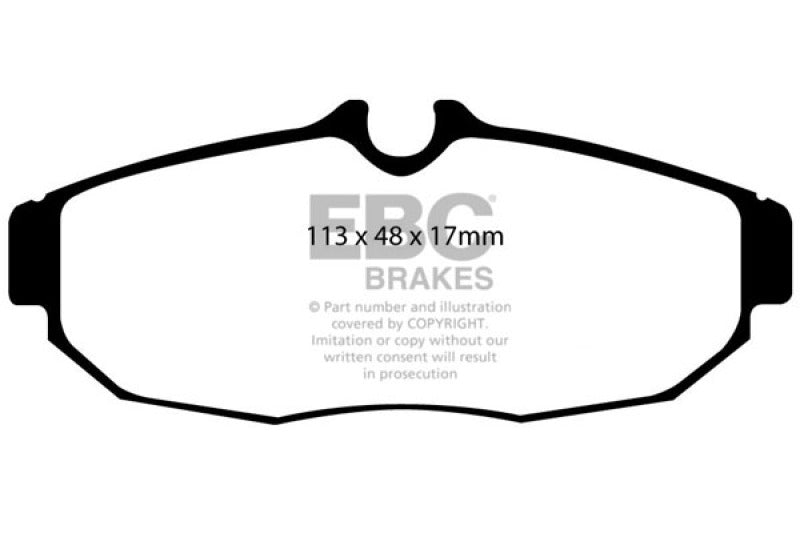 EBC 05-10 Ford Mustang 4.0 Ultimax2 Front Brake Pads - UD1081 for 2005-2010 Ford Mustang - front view