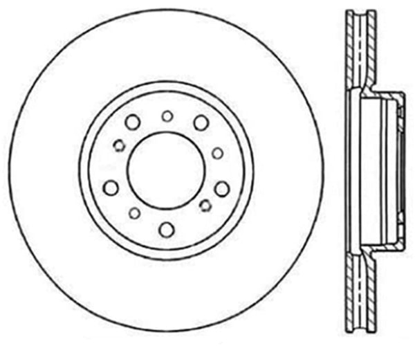 StopTech Slotted & Drilled Sport Brake Rotor - 127.34058L for 2001-2006 BMW M3 - front view