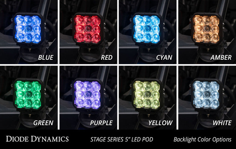 Diode Dynamics 17-24 Can-Am Maverick X3 SS3 Stage Series Ditch Light Kit - Sport Yellow Combo - DD7865 for 2020-2024 Can-Am M