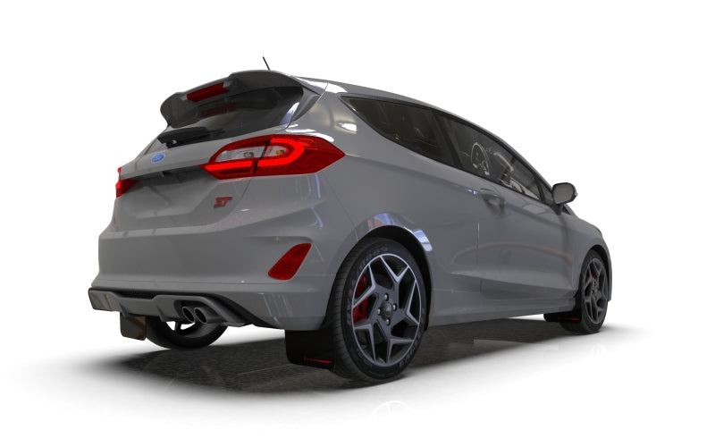 Rally Armor 18-23 Ford Fiesta ST MK8 Black UR Mud Flap w/Red Logo - MF60-UR-BLK/RD