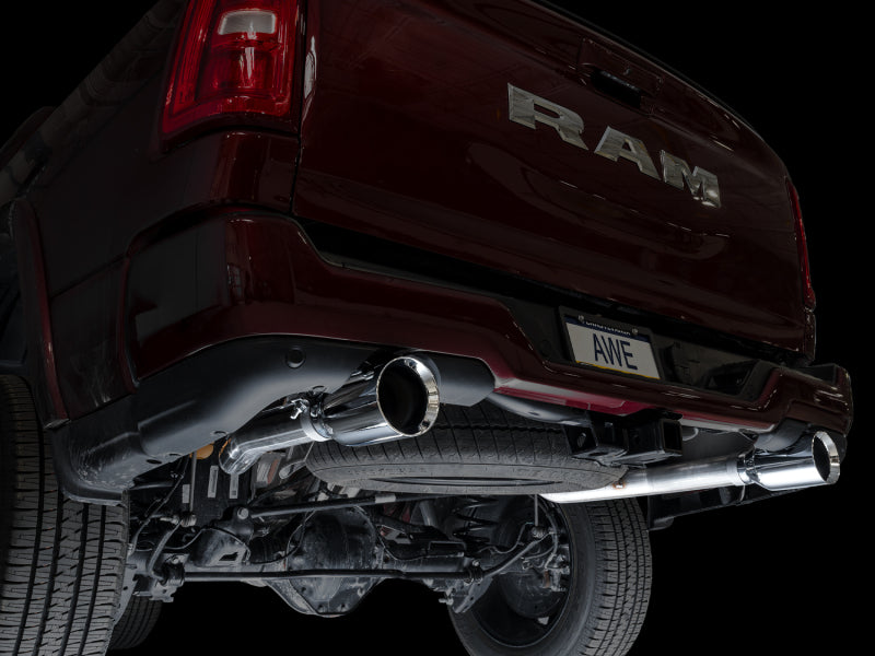 AWE 25+ RAM 1500 3.0TT 0FG Catback Touring Exhaust - Chrome Silver Tips - 3015-32530