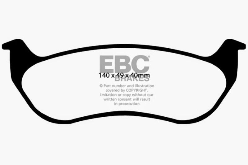 EBC 06-10 Ford Explorer 4.0 2WD Ultimax2 Front Brake Pads - UD1158 for 2006-2010 Ford Explorer - front view