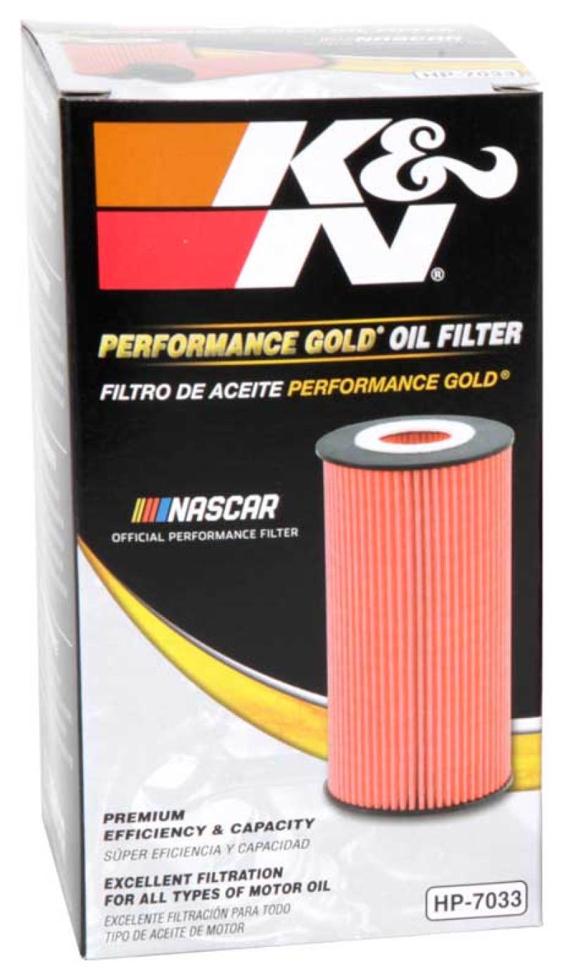 K&N Performance Oil Filter for 04-15 Mercedes Benz - HP-7033 for 2003-2017 Mercedes Benz S Class - installed view