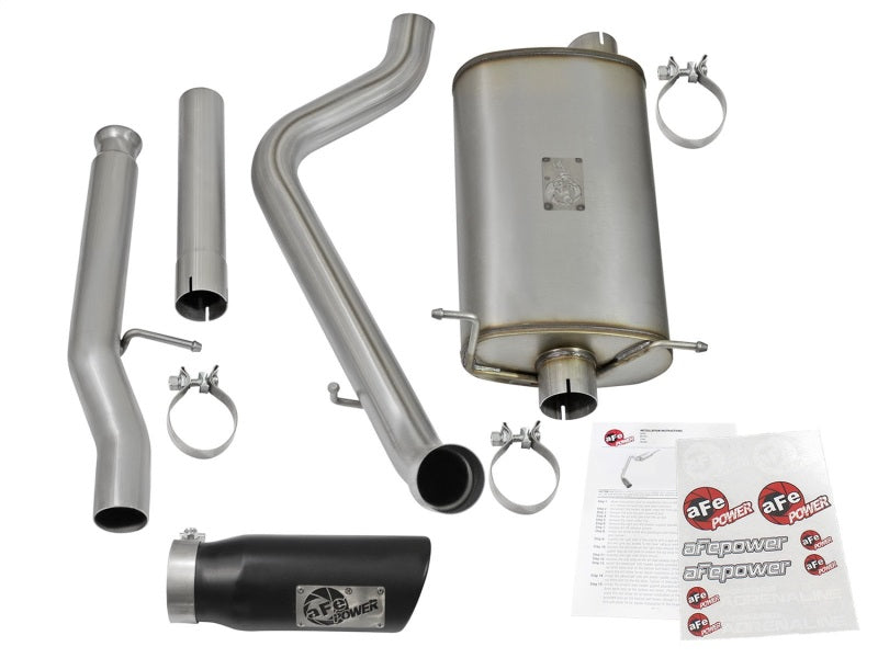 aFe MACHForce XP Exhausts Cat-Back Black Tip 09-17 GM Silverado 1500 4.3/5.3L RegCab SB/LB - 49-44072-B
